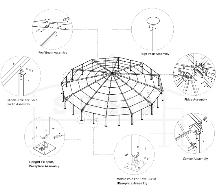 Multi-sided Tent for Outdoor Events