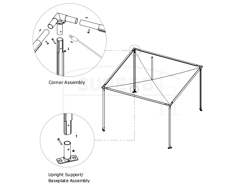 Easy up peak marquee tent