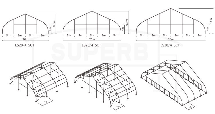 40×30m Curve Tent for Sale 